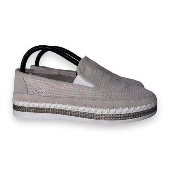 Bernie Mev. New York TW226 Slip-on Suede Loafer Light Grey Women's 9.5-10 - Picture 4 of 11